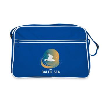 La mer Baltique, mer Baltique, mouette, côte, vagues, nature - Sac Retro - bleu/blanc - Devant