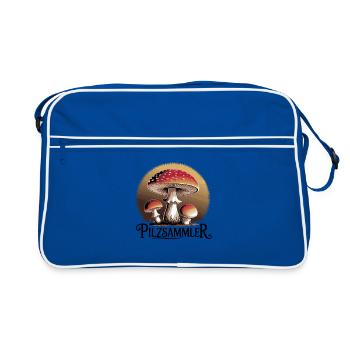 Mystical toadstools in the moonlight - Retro Bag - blue/white - Front