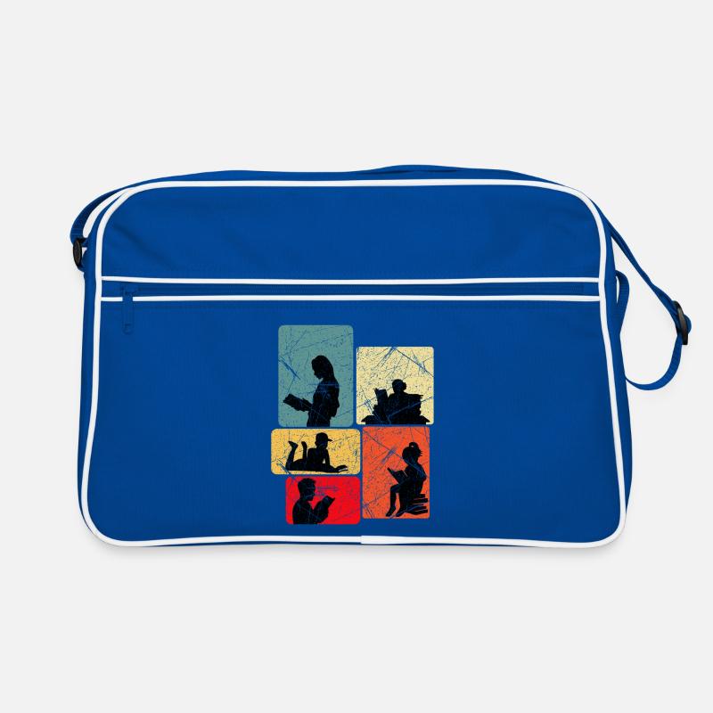 Reading silhouettes in color block design Retro Bag