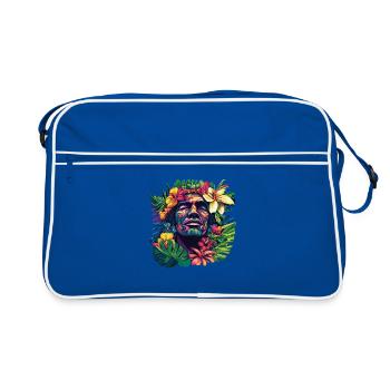 Tête frontale tropicale avec couronne florale - Sac Retro - bleu/blanc - Devant