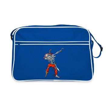 Costume drôle d’Halloween de squelette de pirate en appoggiant - Sac Retro - bleu/blanc - Devant