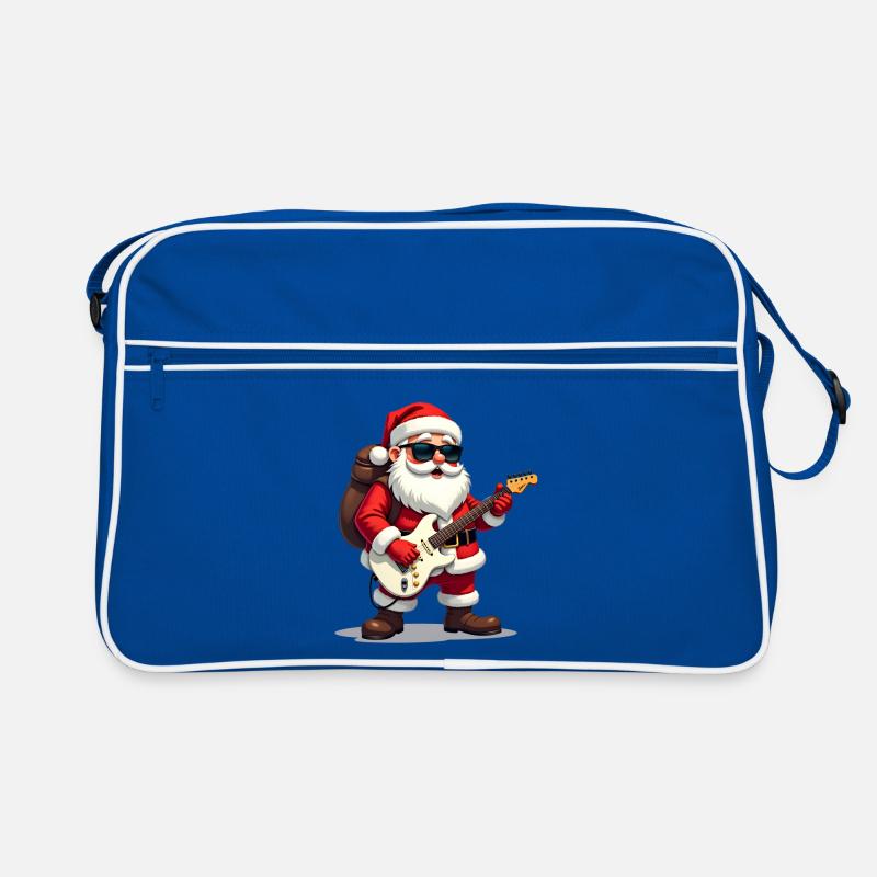Weihnachtsrock-Santa - Retro Tasche - Blau/Weiß