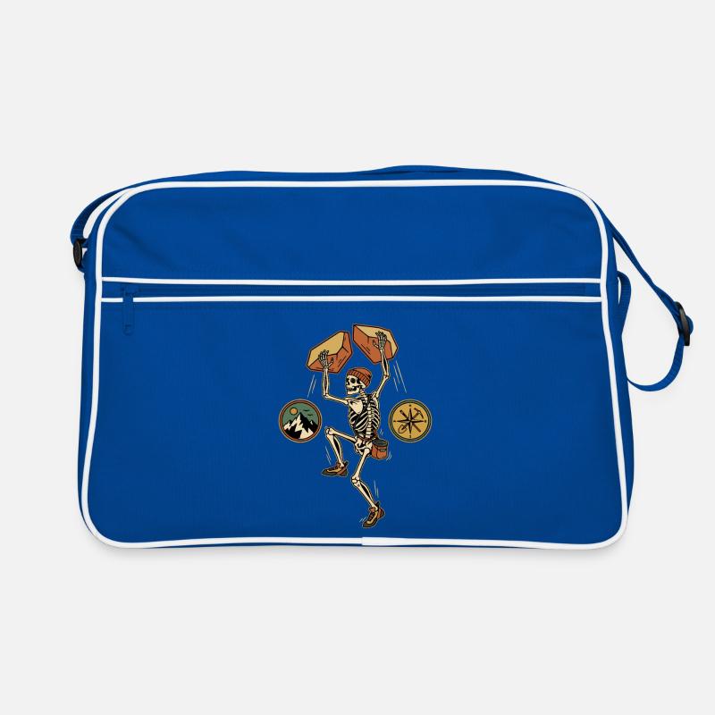 Skeleton Climber Adventure Mountains Kompass Retro Tasche