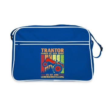 Tractor Farmer Farmer Tractor Driver Tractor - Retro Bag - blue/white - Front