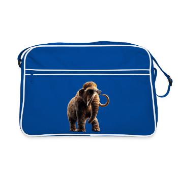 Mammut Wollhaarmammut Eiszeit Mammuts Süßes Mammut - Retro Tasche - Blau/Weiß - Vorne