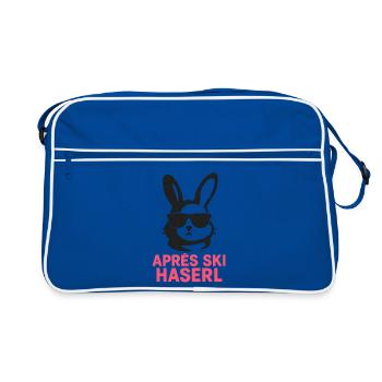 Après Ski Haserl Winter Holiday Hut Party - Retro Bag - blue/white - Front