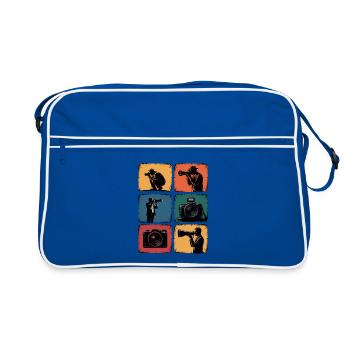 Motif photographe photo rétro - Sac Retro - bleu/blanc - Devant