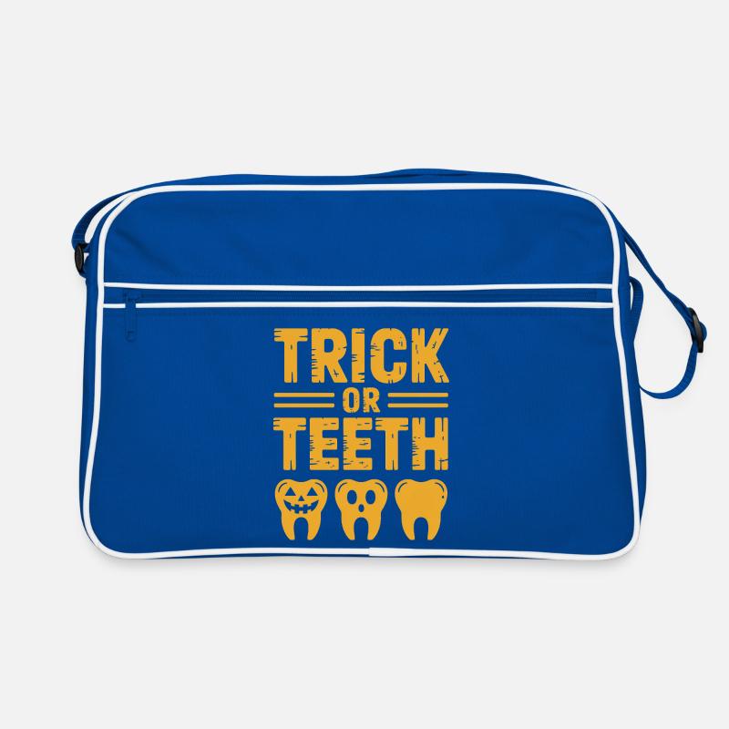 Trick or Teeth Halloween-T-Shirts Retro Tasche
