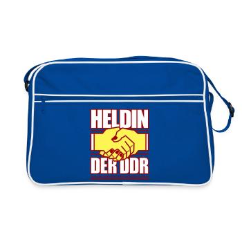 Heldin der DDR (Farben änderbar) - Retro Tasche - Blau/Weiß - Vorne