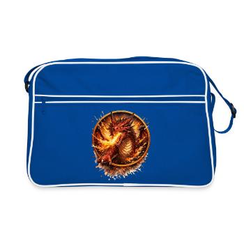 Dragon de Feu dans le Cercle des Flammes - Sac Retro - bleu/blanc - Devant