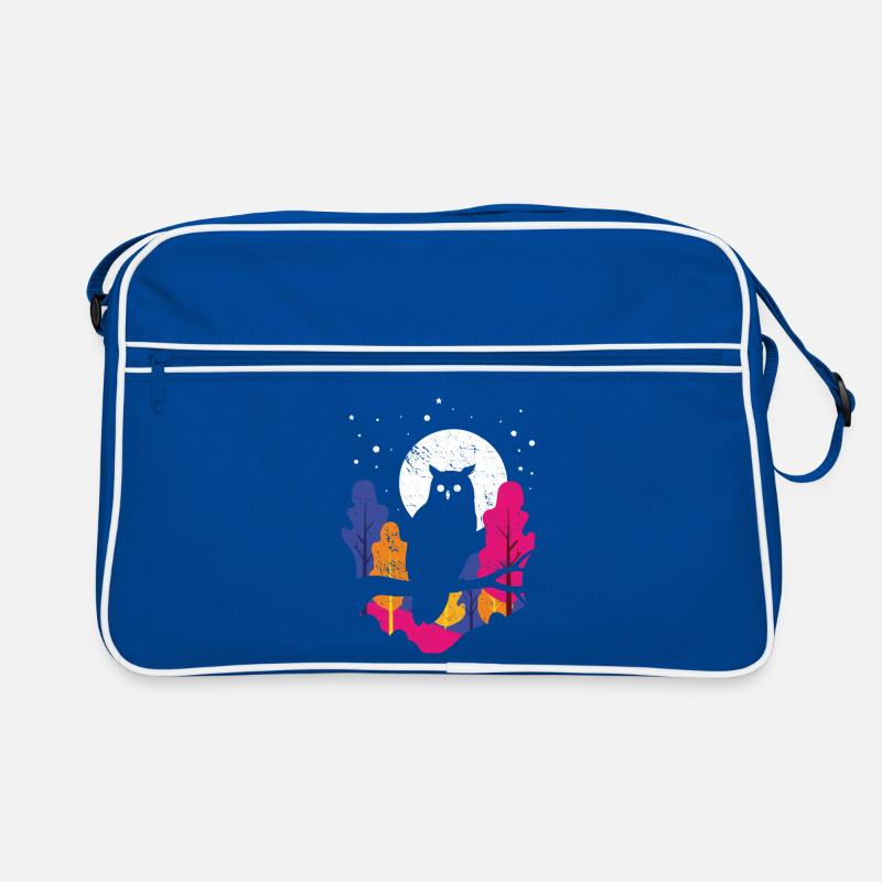 Nachteule im Regenbogenwald Retro Tasche