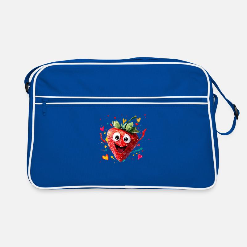 Fröhliche Erdbeerheldin Splatter Retro Tasche