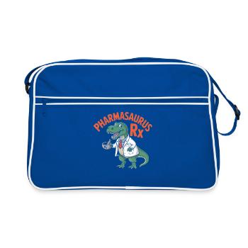 PharmaSaurus RX Doktoralligator - Retro Tasche - Blau/Weiß - Vorne
