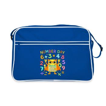 Number Day Calculatrice de Chat Héros - Sac Retro - bleu/blanc - Devant