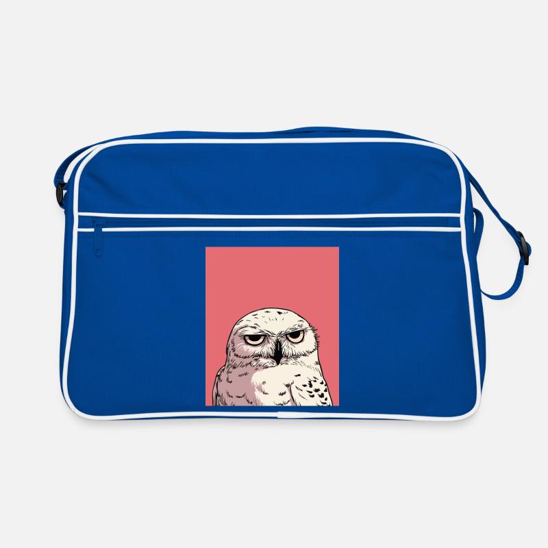 Grumpy Owl Illustration – Urteilende Tierkunst De Retro Tasche