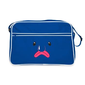 Funny Blobfish Face World's Ugliest Animal Art - Retro Bag - blue/white - Front