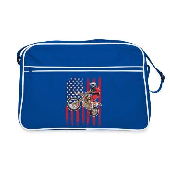 Dirt Biking USA Flag  - Retro Bag - blue/white - Front