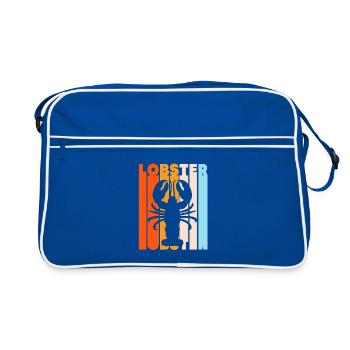 Hummer Meeresfrüchte Lobster Languste - Retro Tasche - Blau/Weiß - Vorne