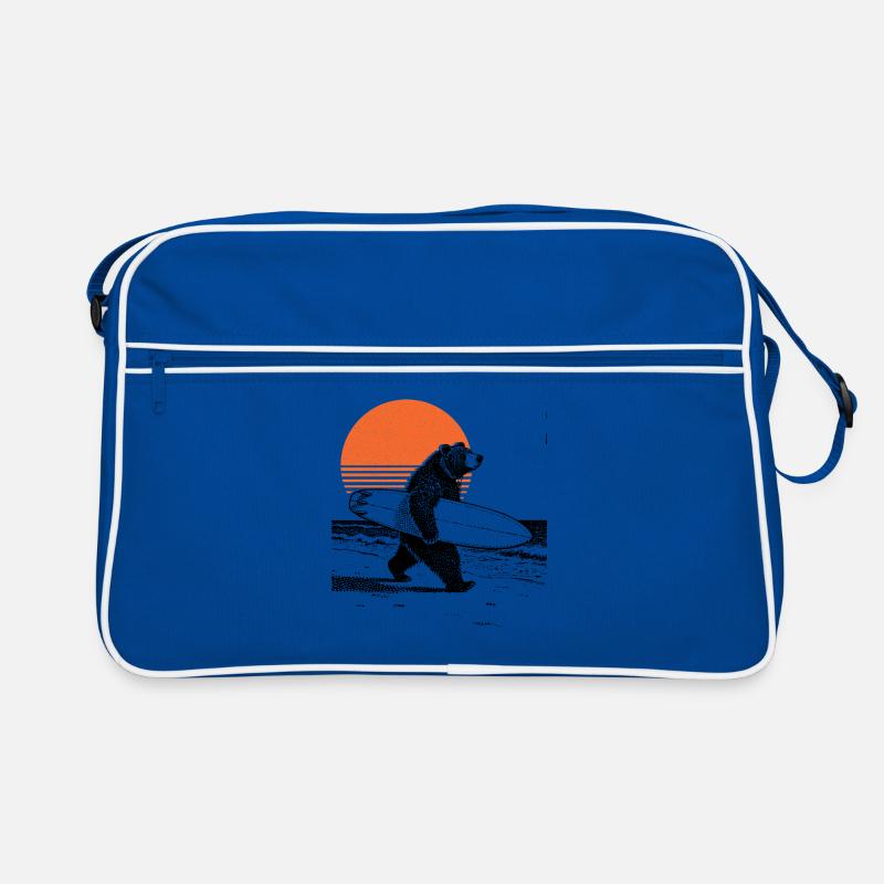 Bär mit Board Retro Tasche