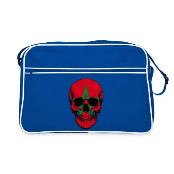 Moroccan Skull - Crâne avec le drapeau du Maroc - Sac Retro - bleu/blanc - Devant