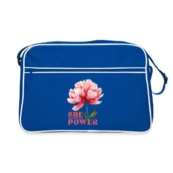She Blooms With Power - Retro Bag - blue/white - Front