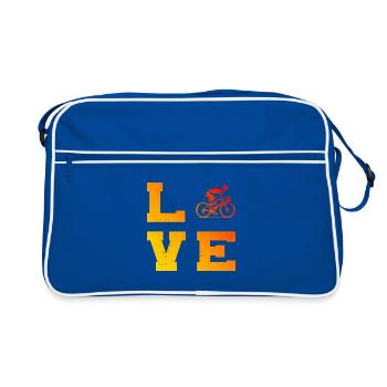 Clear road bike message - Retro Bag - blue/white - Front