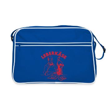 Funny butcher Leberkäse Bavarian kebab - Retro Bag - blue/white - Front
