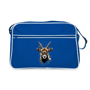 Chèvre Capricorne Bouquetin alpin Chèvres capricornes - Sac Retro - bleu/blanc - Devant