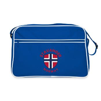 Blason de Stavanger, Norvège - Sac Retro - bleu/blanc - Devant