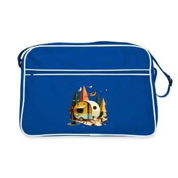 Caravan In The Forest - Retro Bag - blue/white - Front