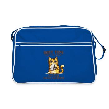 Duct Tape Cat – Muffle the Sound - Retro Bag - blue/white - Front