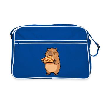 Pizza Hamster Motif - Sac Retro - bleu/blanc - Devant