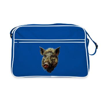 Wild boar Wild boar Wild boar Pig Hunter - Retro Bag - blue/white - Front