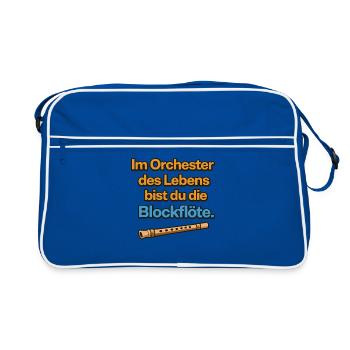 Conception de flûtes à bec de l’Orchestre de la Vie - Sac Retro - bleu/blanc - Devant