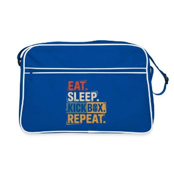 Eat Sleep Kickbox Repeat - Retro Bag - blue/white - Front