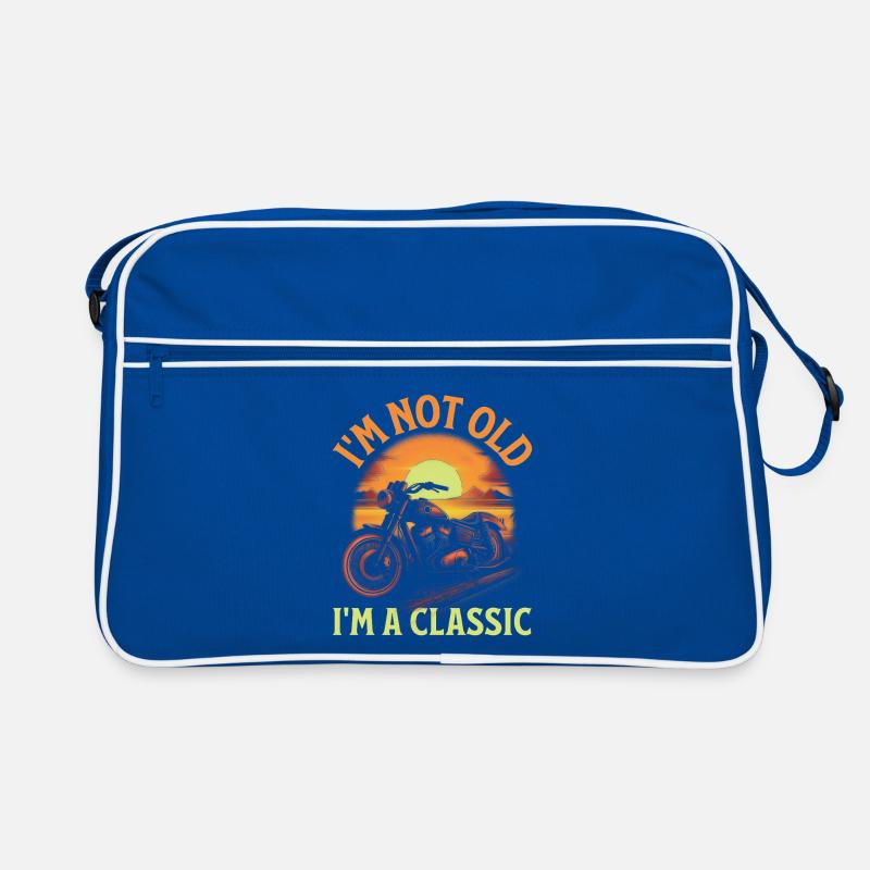 Ich bin nicht alt, ich bin ein klassisches Motorraddesign. Retro Tasche