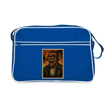 Flammes du chanteur casque - Sac Retro - bleu/blanc - Devant