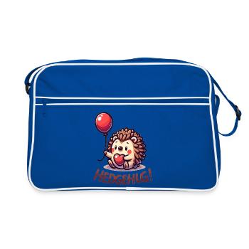 Câlin en forme de cœur hérisson - Sac Retro - bleu/blanc - Devant