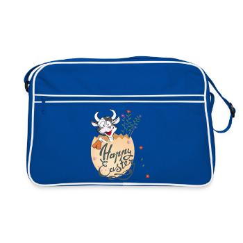 Happy easter - Retro Tasche - Blau/Weiß - Vorne