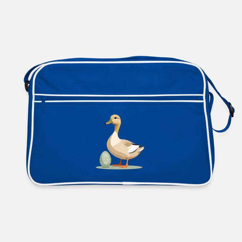 Canard de printemps avec œuf de Pâques Sac Retro