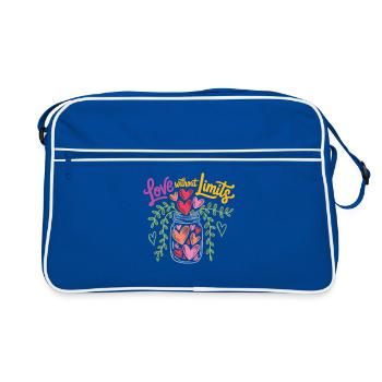 Love Without Borders Shirt – Gift Idea - Retro Bag - blue/white - Front