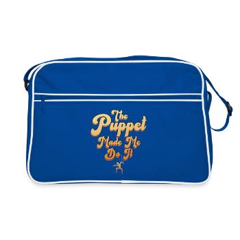Die Puppe hat mich dazu gebracht, es zu tun - Retro Tasche - Blau/Weiß - Vorne