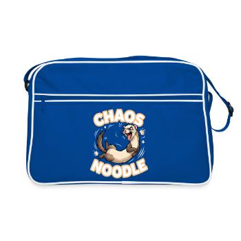 Chaos Noodle Frettchen Motiv - Retro Tasche - Blau/Weiß - Vorne