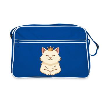 Royal cuddly cat - Retro Bag - blue/white - Front