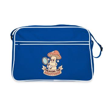 Champignons en colère vintage cherchant de la sérotonine - Sac Retro - bleu/blanc - Devant