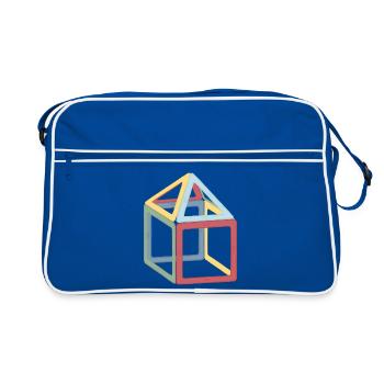 Colorful Cube Block Composition - Retro Bag - blue/white - Front