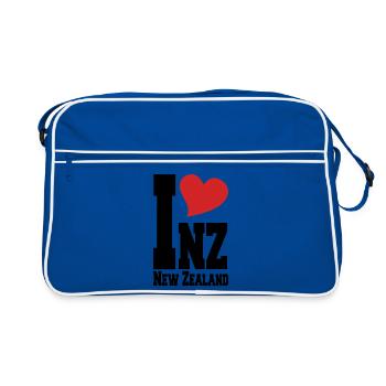 J’aime le cœur fier de Néo-Zélandais en Nouvelle-Zélande - Sac Retro - bleu/blanc - Devant