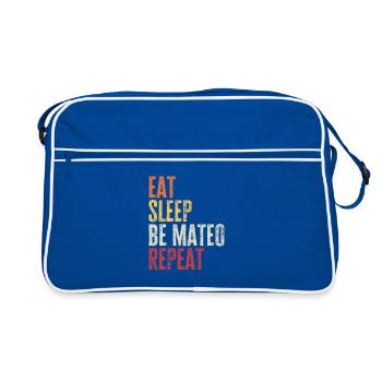 Eat Sleep Be Mateo Repeat Retro Name - Retro Bag - blue/white - Front
