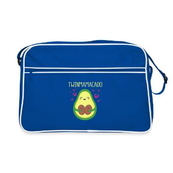 Cadeau de maman jumelle - Sac Retro - bleu/blanc - Devant