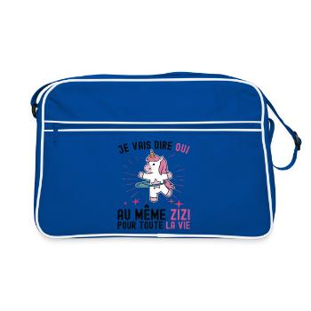 EVJF Même Zizi pour La Vie Future Mariée Licorne - Sac Retro - bleu/blanc - Devant